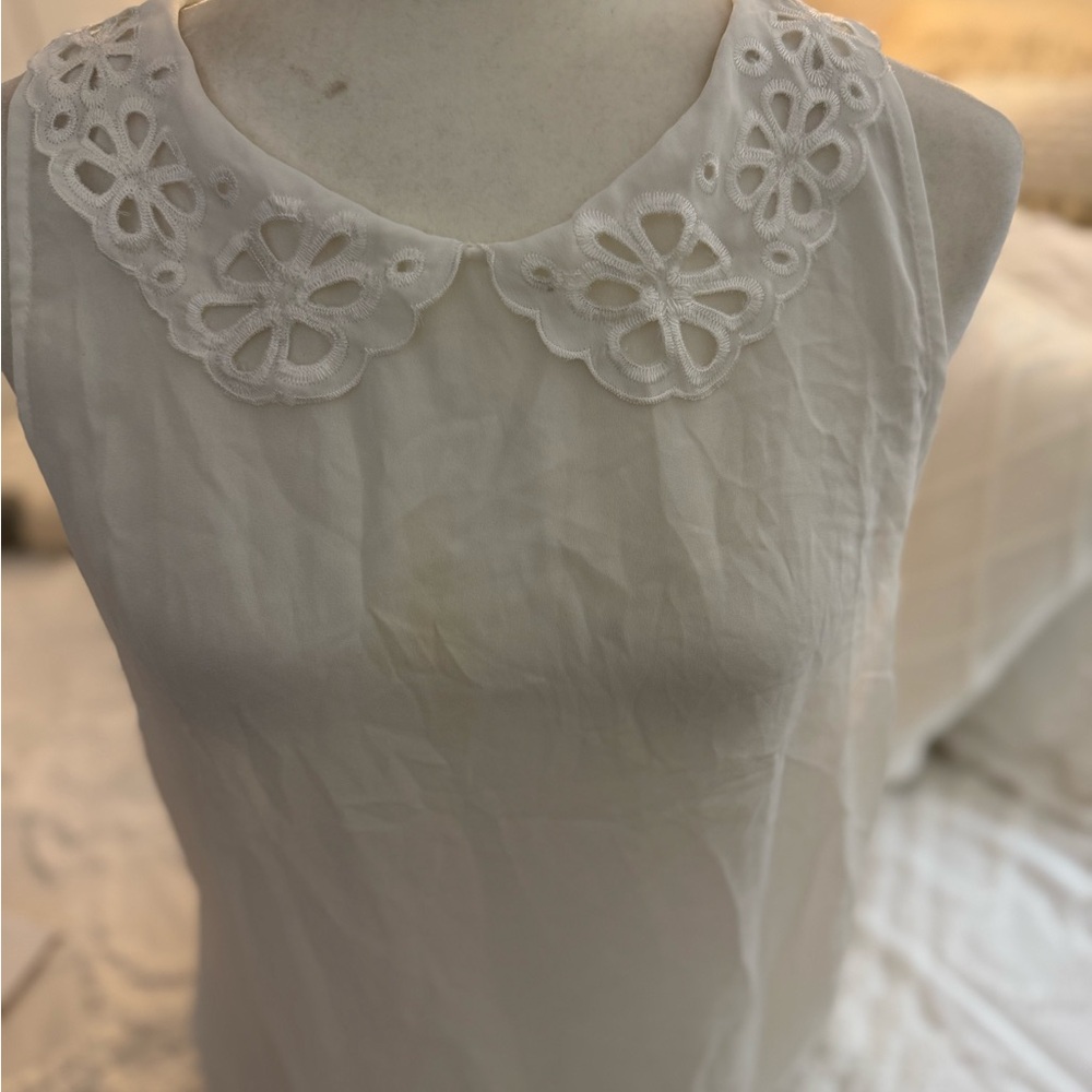 Sunny Leigh White Top with Lace Detail